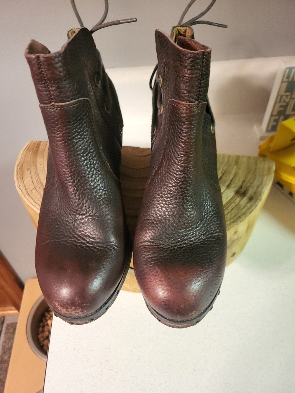 Caterpillar Dark Brown Leather Lace-Up Ankle Boots